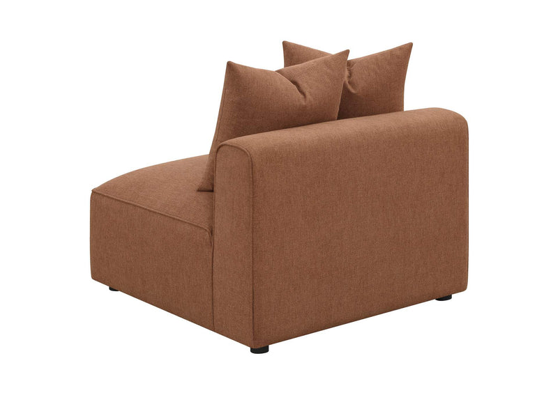 551591 Jennifer Upholstered Armless Chair Terracotta