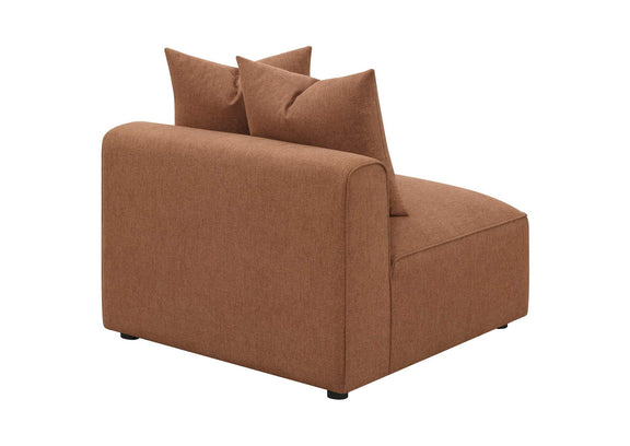 551591 Jennifer Upholstered Armless Chair Terracotta
