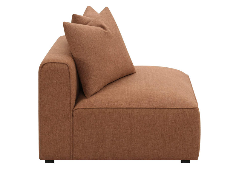 551591 Jennifer Upholstered Armless Chair Terracotta