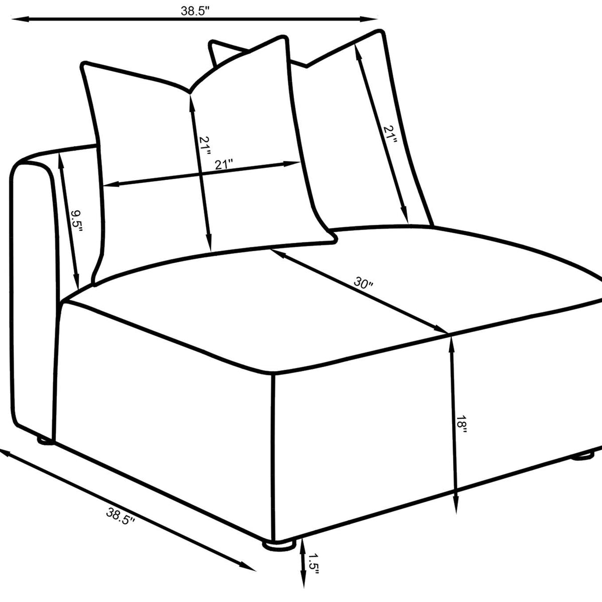 551591 Jennifer Upholstered Armless Chair Terracotta