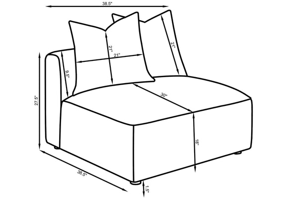 551591 Jennifer Upholstered Armless Chair Terracotta