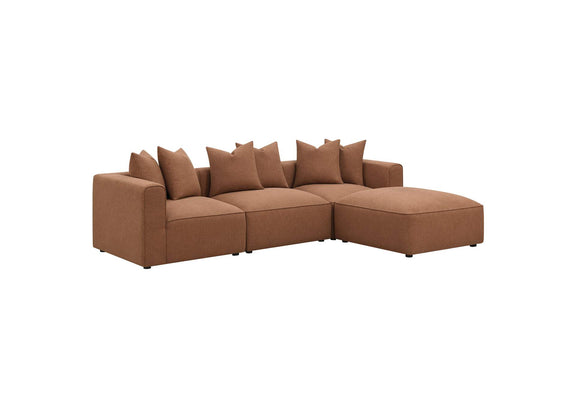551591 Jennifer Upholstered Armless Chair Terracotta