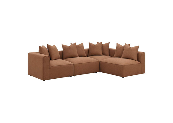 551591 Jennifer Upholstered Armless Chair Terracotta