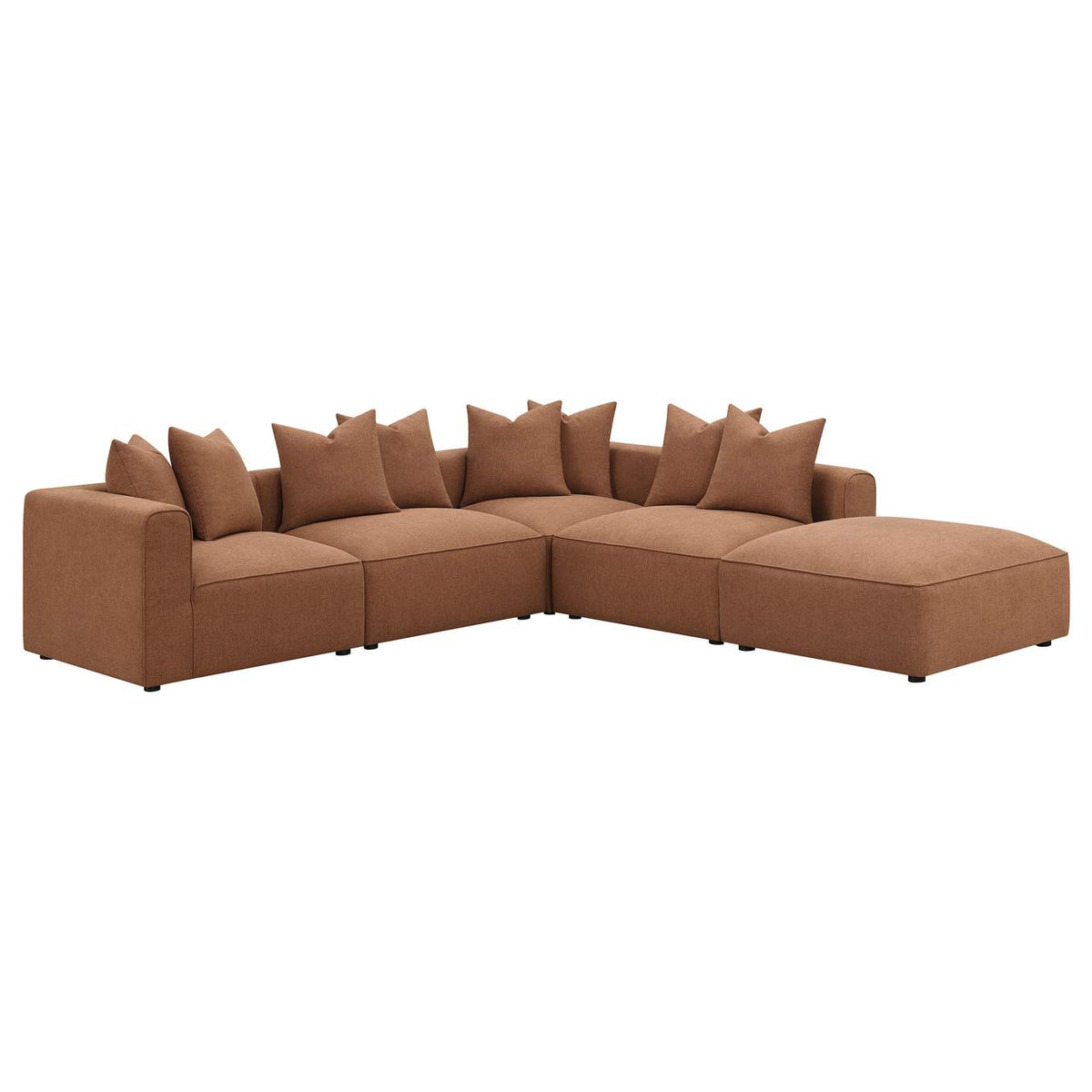 551591 Jennifer Upholstered Armless Chair Terracotta