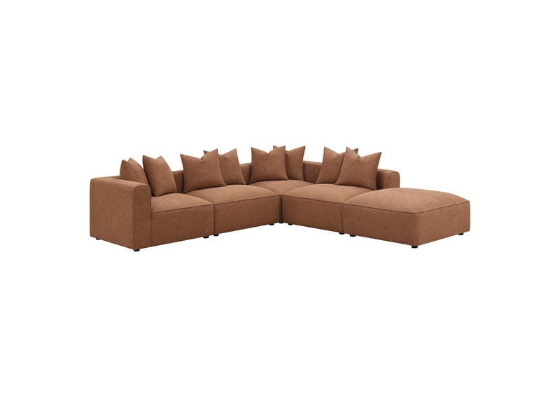 551591 Jennifer Upholstered Armless Chair Terracotta