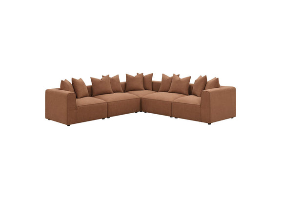 551591 Jennifer Upholstered Armless Chair Terracotta