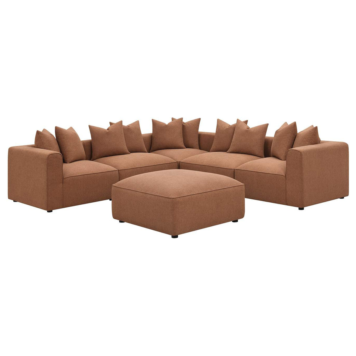 551591 Jennifer Upholstered Armless Chair Terracotta