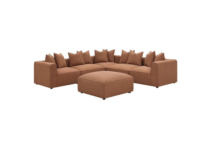 551591 Jennifer Upholstered Armless Chair Terracotta