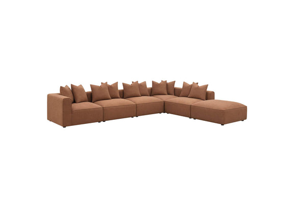 551591 Jennifer Upholstered Armless Chair Terracotta