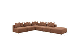551591 Jennifer Upholstered Armless Chair Terracotta