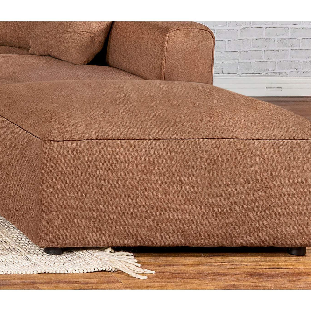 551593 Jennifer Square Upholstered Ottoman Terracotta