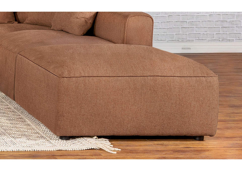 551593 Jennifer Square Upholstered Ottoman Terracotta