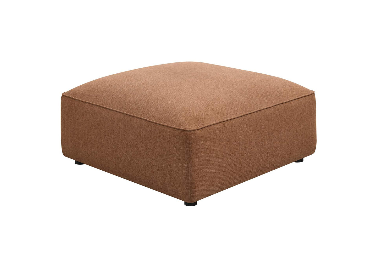551593 Jennifer Square Upholstered Ottoman Terracotta