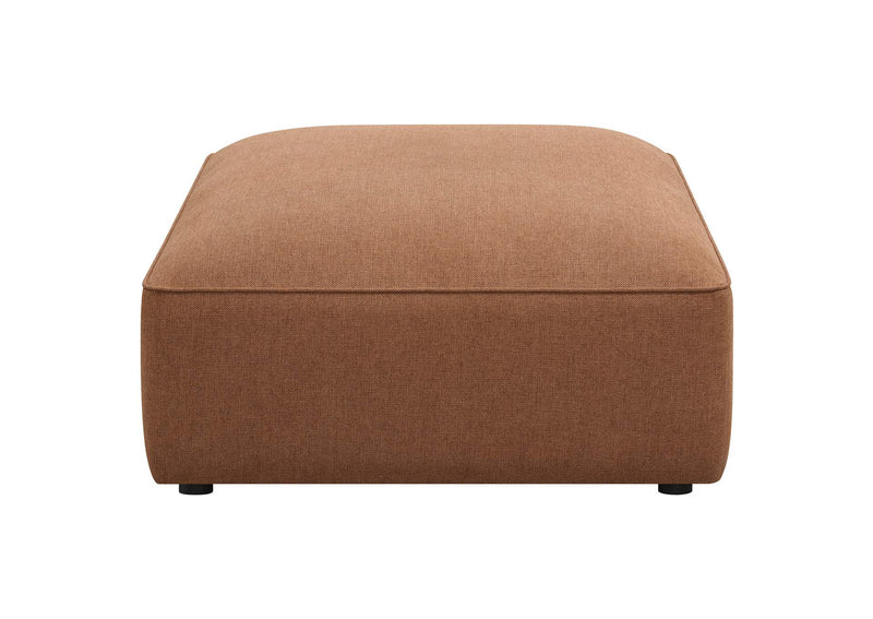 551593 Jennifer Square Upholstered Ottoman Terracotta