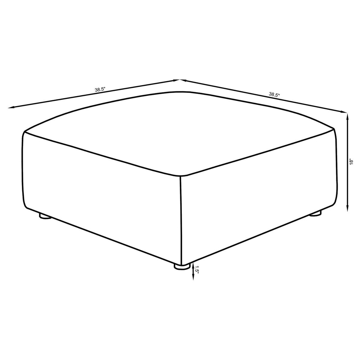 551593 Jennifer Square Upholstered Ottoman Terracotta