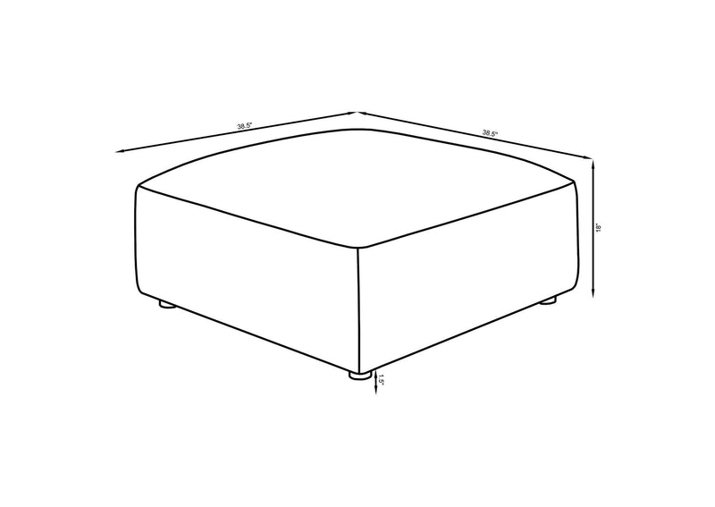 551593 Jennifer Square Upholstered Ottoman Terracotta