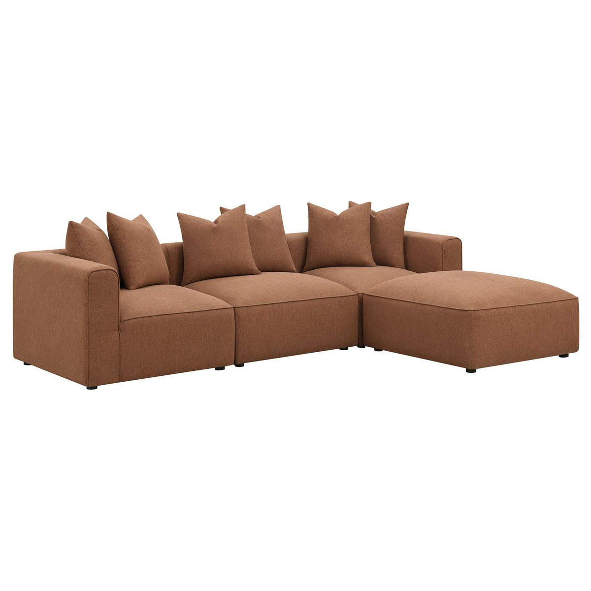551593 Jennifer Square Upholstered Ottoman Terracotta