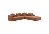 551593 Jennifer Square Upholstered Ottoman Terracotta