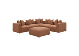 551593 Jennifer Square Upholstered Ottoman Terracotta