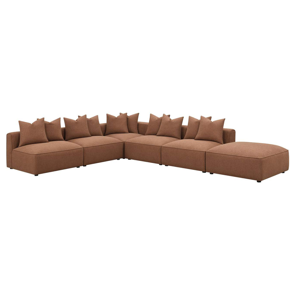 551593 Jennifer Square Upholstered Ottoman Terracotta