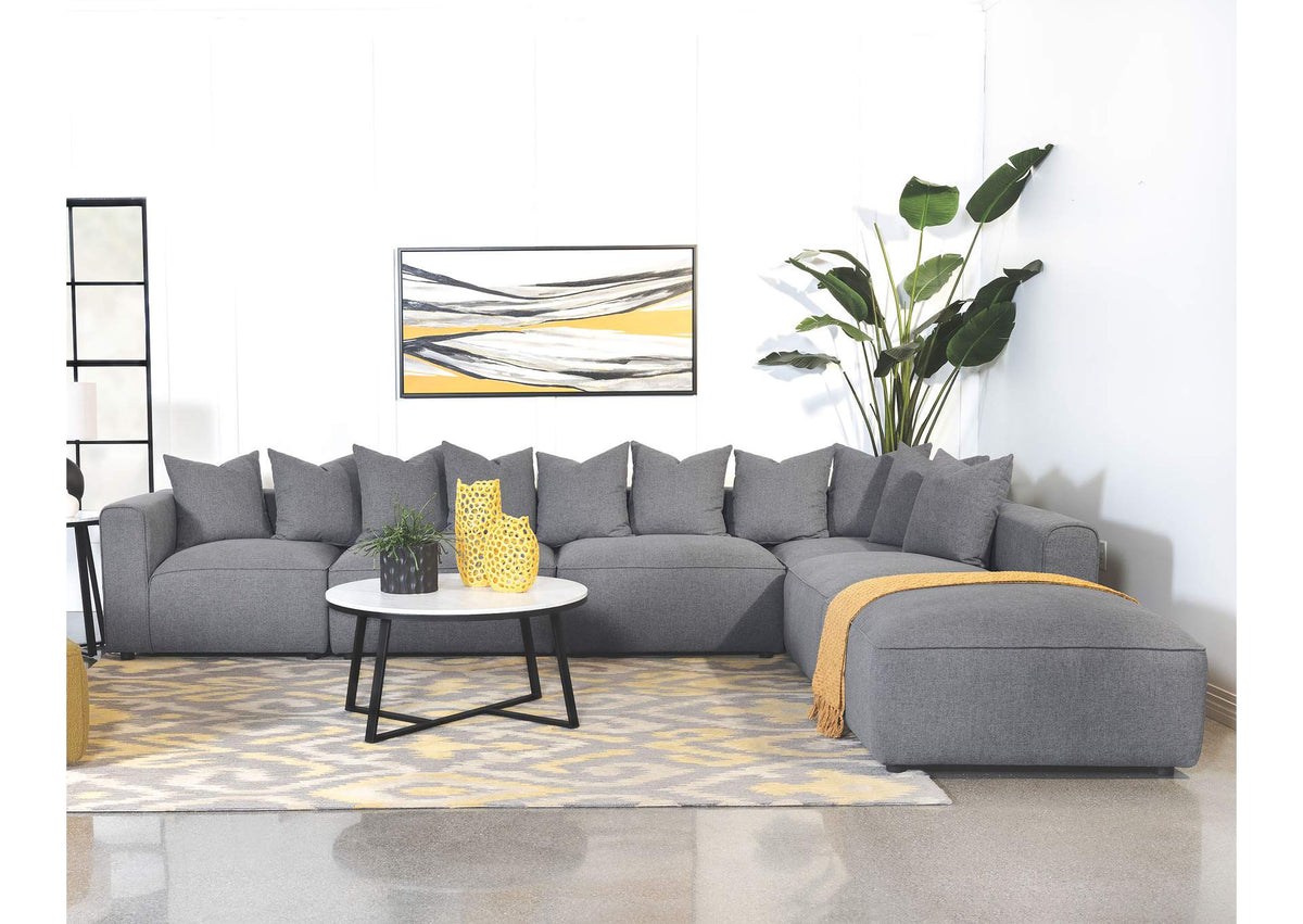Jennifer 6-piece Upholstered Modular Sectional Grey