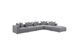 551594-SET Jennifer 6-piece Upholstered Modular Sectional Grey
