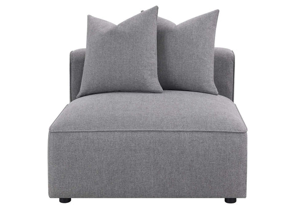 551594 Jennifer Upholstered Armless Chair Grey