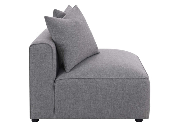 551594 Jennifer Upholstered Armless Chair Grey