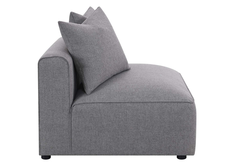 551594 Jennifer Upholstered Armless Chair Grey