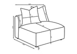 551594 Jennifer Upholstered Armless Chair Grey