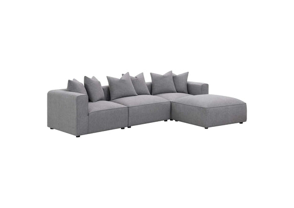 551594 Jennifer Upholstered Armless Chair Grey