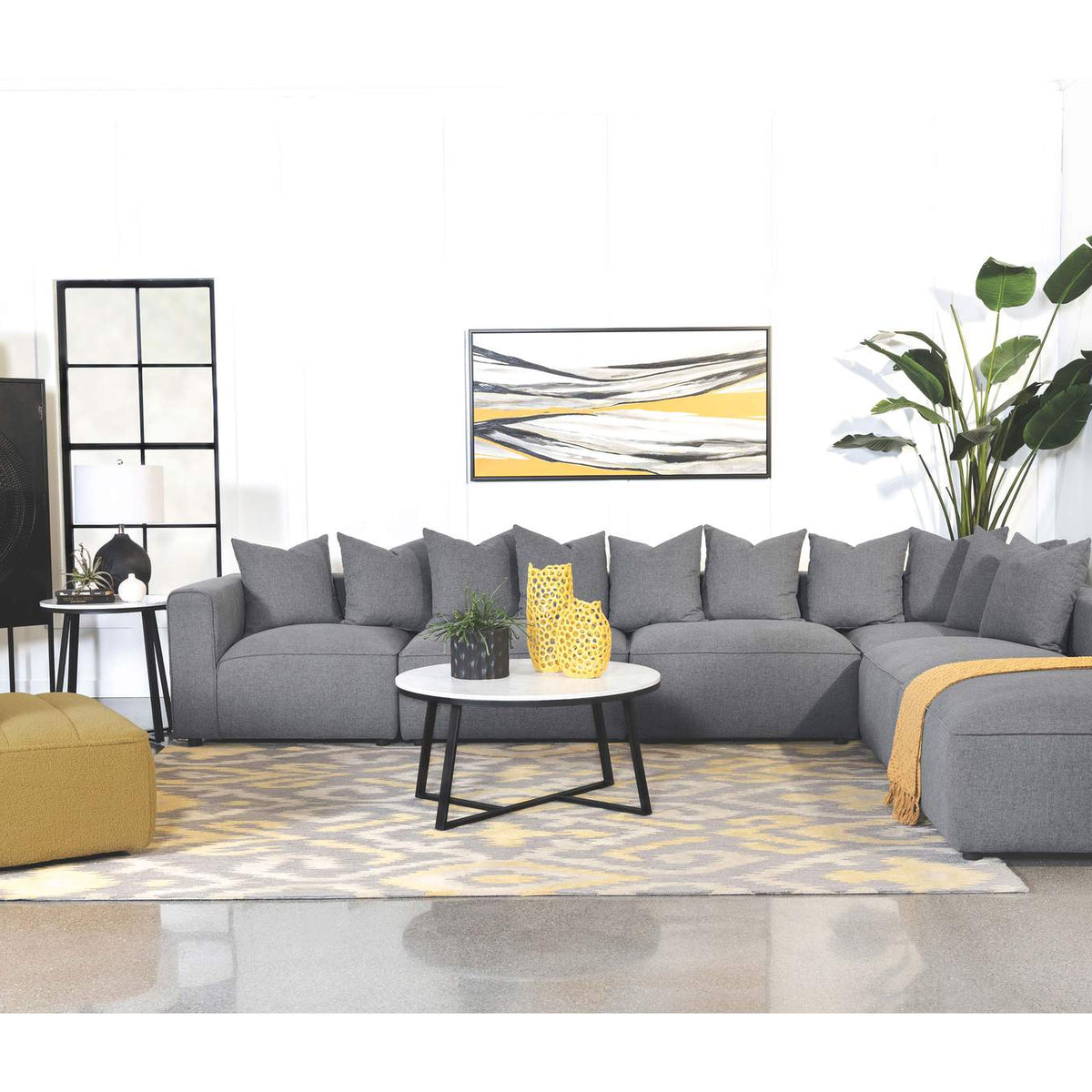 551594 Jennifer Upholstered Armless Chair Grey