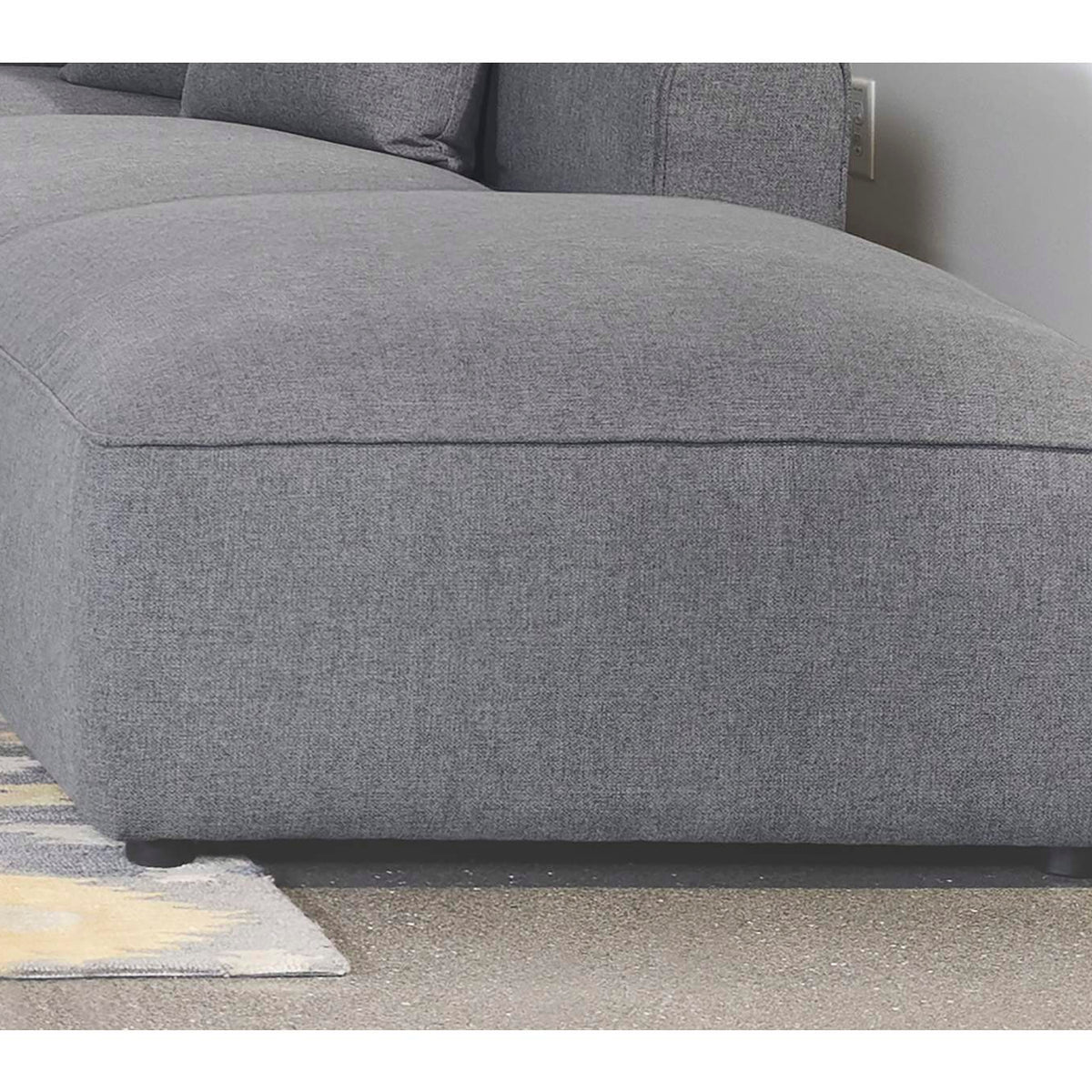 551596 Jennifer Square Upholstered Ottoman Grey