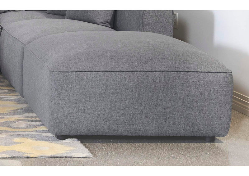 551596 Jennifer Square Upholstered Ottoman Grey