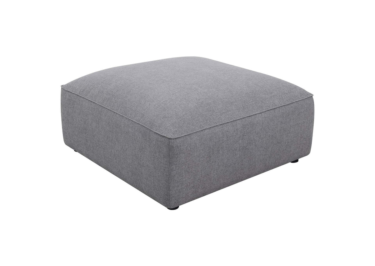 551596 Jennifer Square Upholstered Ottoman Grey