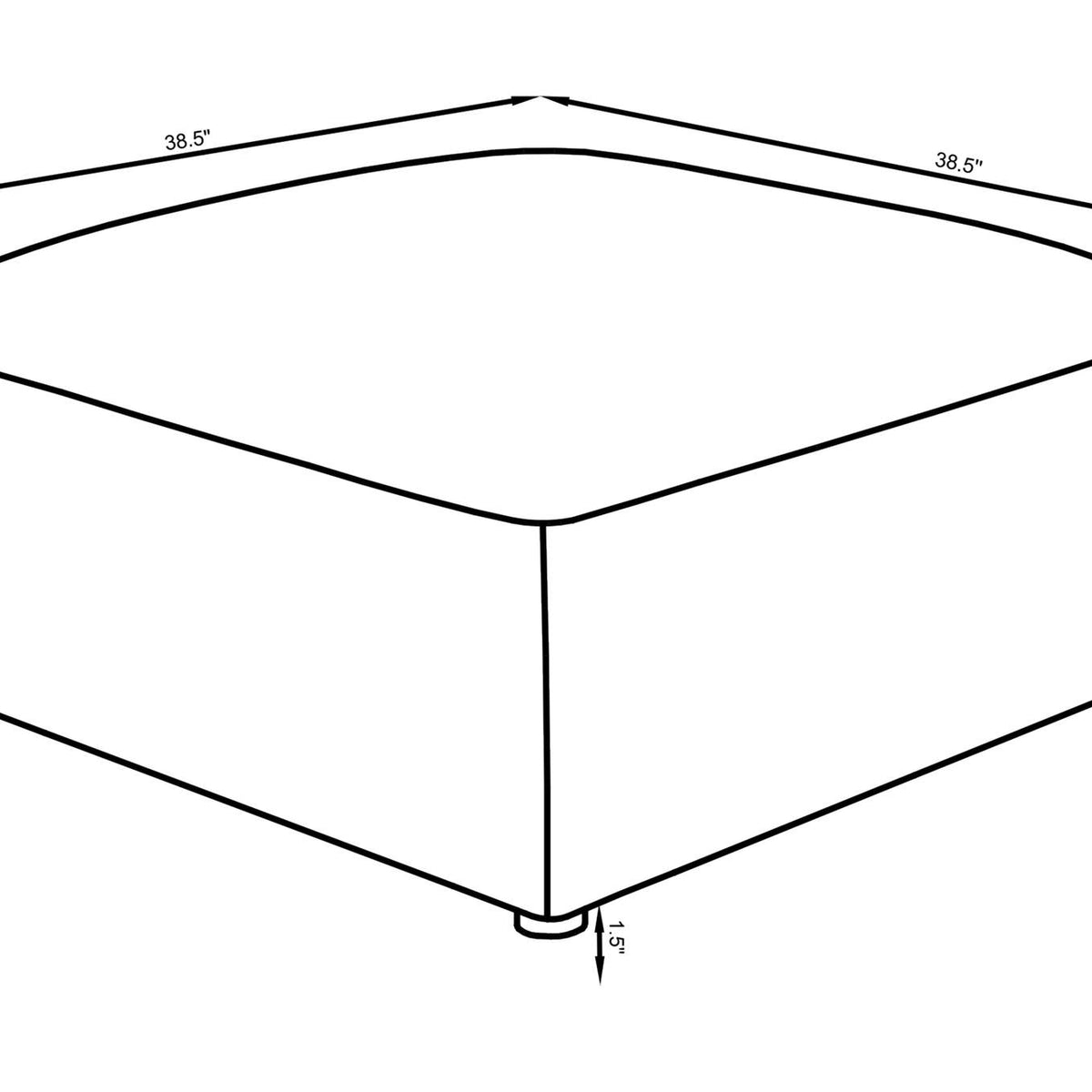 551596 Jennifer Square Upholstered Ottoman Grey