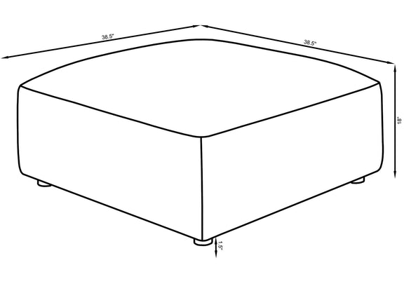 551596 Jennifer Square Upholstered Ottoman Grey