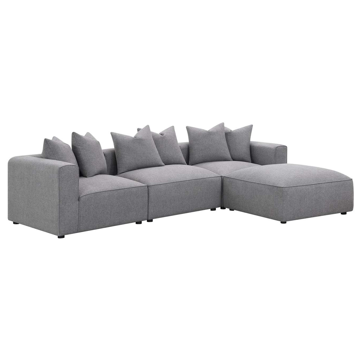 551596 Jennifer Square Upholstered Ottoman Grey