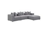 551596 Jennifer Square Upholstered Ottoman Grey