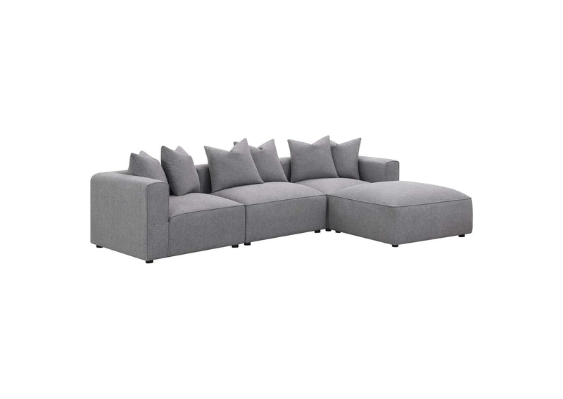 551596 Jennifer Square Upholstered Ottoman Grey