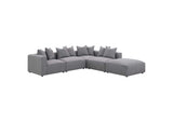 551596 Jennifer Square Upholstered Ottoman Grey