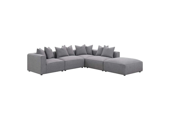 551596 Jennifer Square Upholstered Ottoman Grey