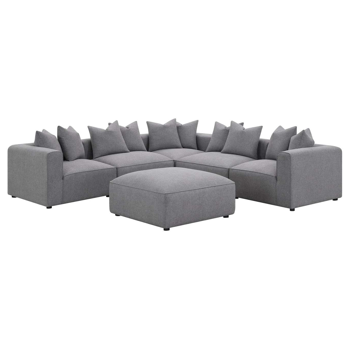 551596 Jennifer Square Upholstered Ottoman Grey