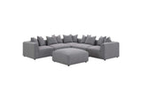 551596 Jennifer Square Upholstered Ottoman Grey