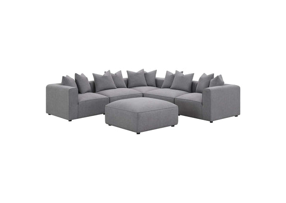 551596 Jennifer Square Upholstered Ottoman Grey