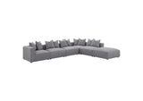 551596 Jennifer Square Upholstered Ottoman Grey