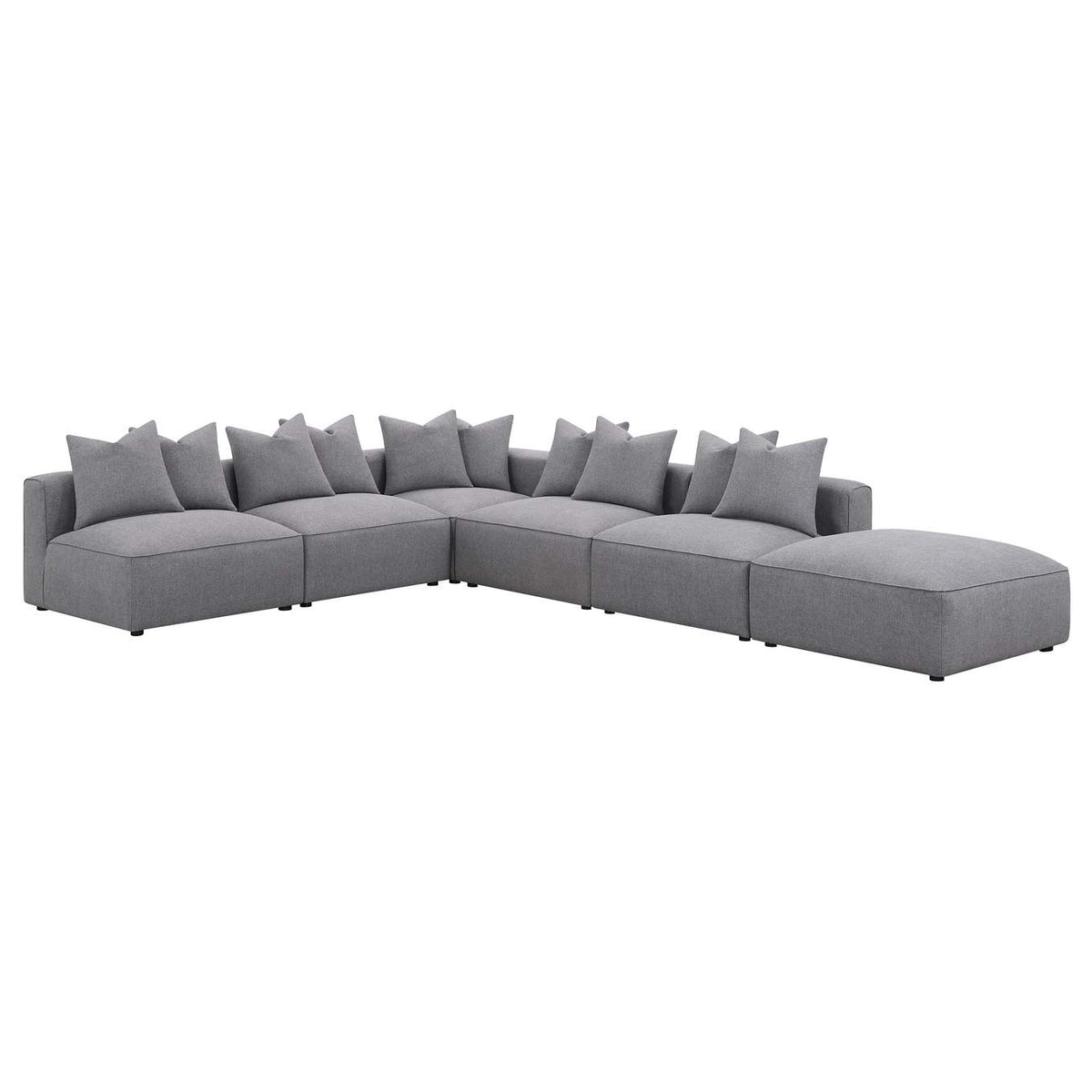 551596 Jennifer Square Upholstered Ottoman Grey