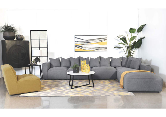 551596 Jennifer Square Upholstered Ottoman Grey
