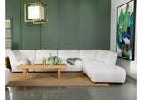 Sunny 6-piece Upholstered Modular Sectional Sofa Ivory Sherpa