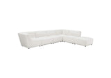 551621-SET Sunny 6-piece Upholstered Modular Sectional Sofa Ivory Sherpa